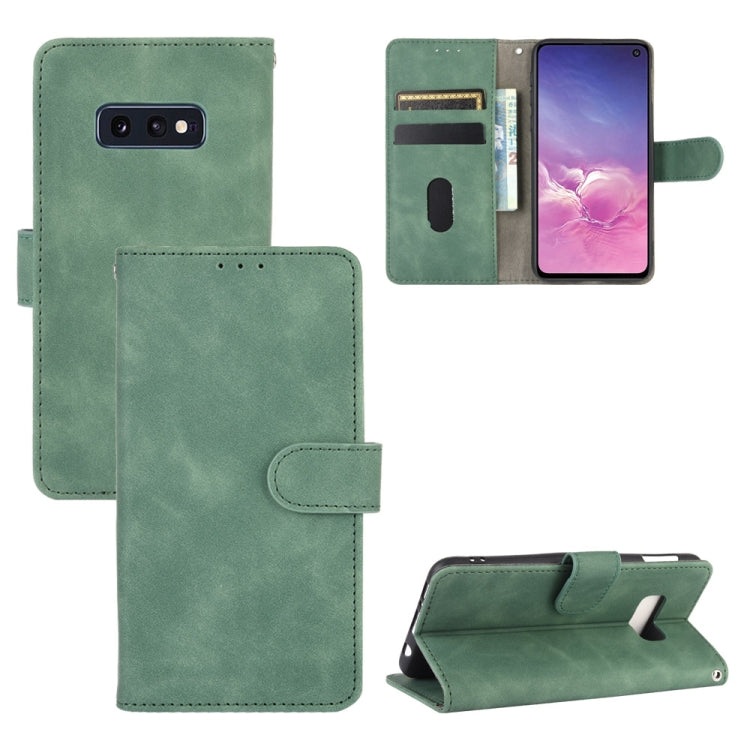 For Samsung Galaxy S10e Solid Color Skin Feel Magnetic Buckle Horizontal Flip Calf Texture PU Leather Case with Holder & Card Slots & Wallet