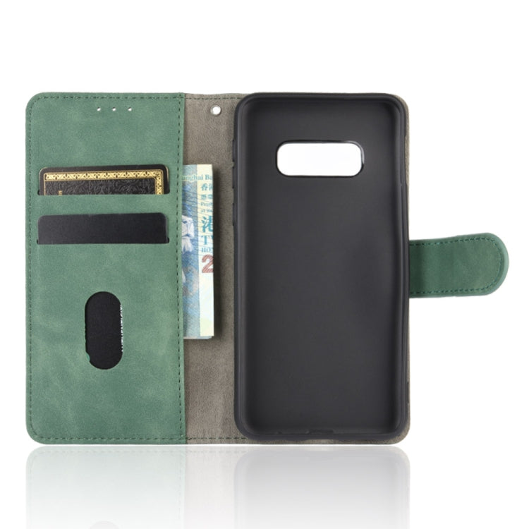 For Samsung Galaxy S10e Solid Color Skin Feel Magnetic Buckle Horizontal Flip Calf Texture PU Leather Case with Holder & Card Slots & Wallet