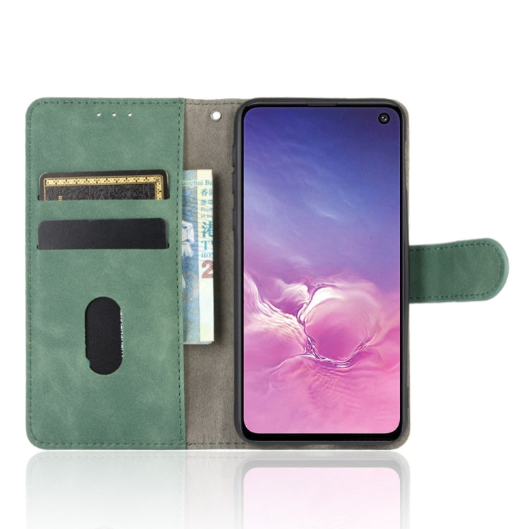 For Samsung Galaxy S10e Solid Color Skin Feel Magnetic Buckle Horizontal Flip Calf Texture PU Leather Case with Holder & Card Slots & Wallet