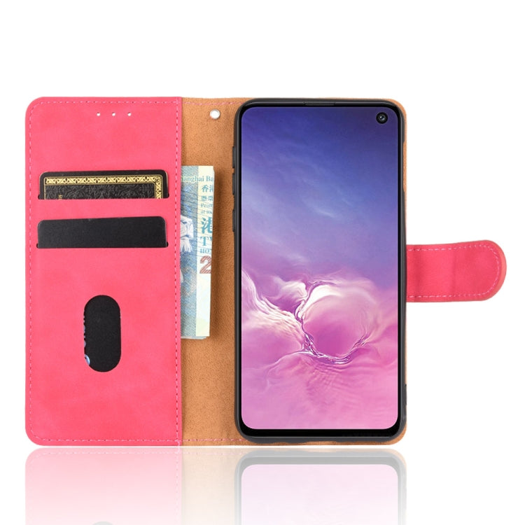 For Samsung Galaxy S10e Solid Color Skin Feel Magnetic Buckle Horizontal Flip Calf Texture PU Leather Case with Holder & Card Slots & Wallet