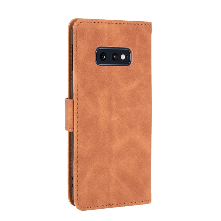 For Samsung Galaxy S10e Solid Color Skin Feel Magnetic Buckle Horizontal Flip Calf Texture PU Leather Case with Holder & Card Slots & Wallet