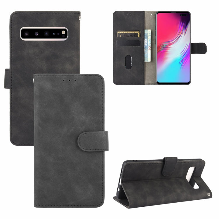 For Samsung Galaxy S10 5G Solid Color Skin Feel Magnetic Buckle Horizontal Flip Calf Texture PU Leather Case with Holder & Card Slots & Wallet