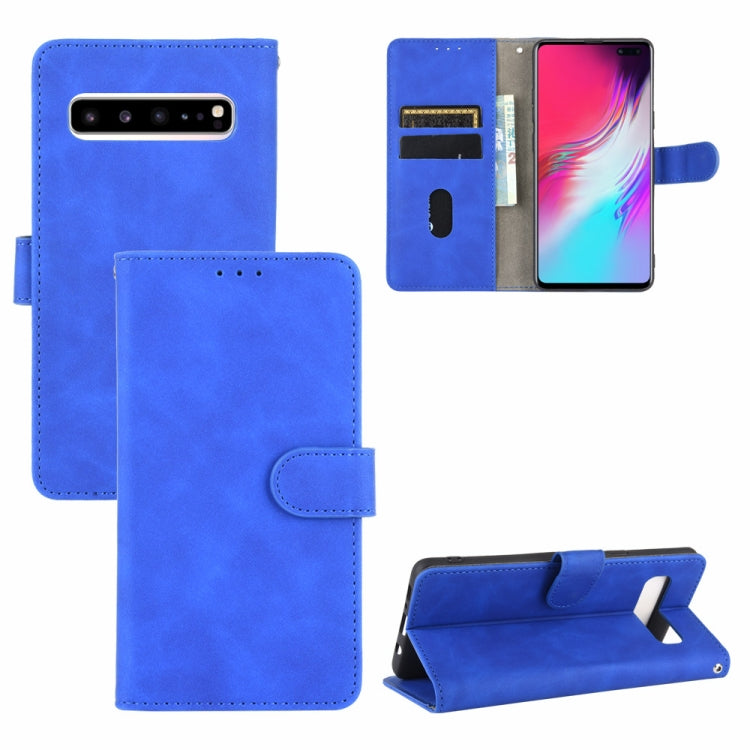 For Samsung Galaxy S10 5G Solid Color Skin Feel Magnetic Buckle Horizontal Flip Calf Texture PU Leather Case with Holder & Card Slots & Wallet