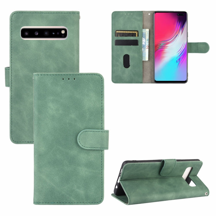For Samsung Galaxy S10 5G Solid Color Skin Feel Magnetic Buckle Horizontal Flip Calf Texture PU Leather Case with Holder & Card Slots & Wallet