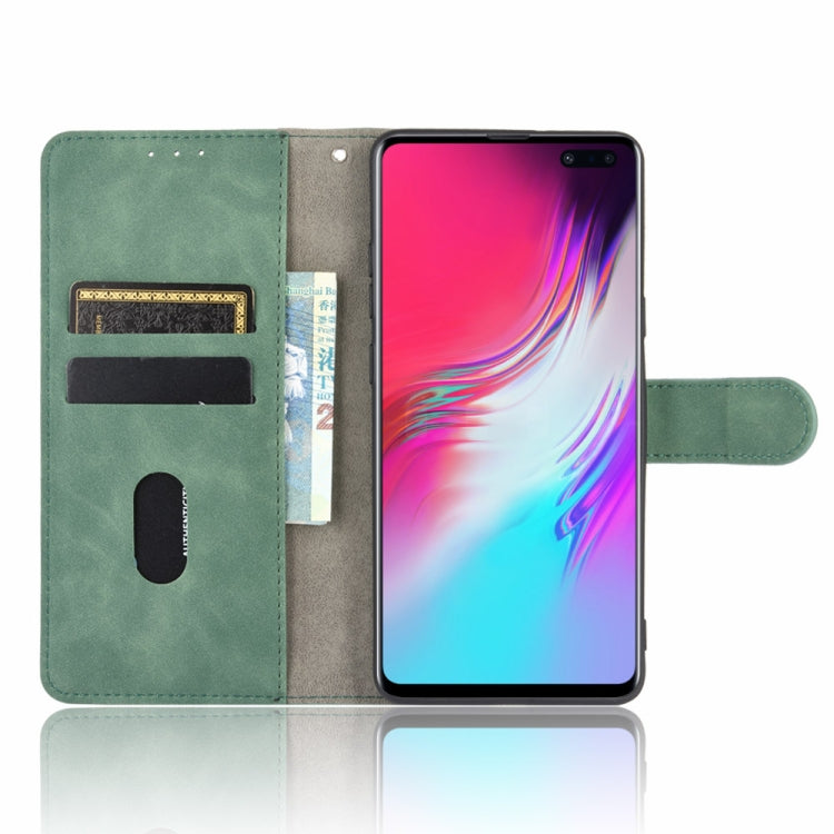 For Samsung Galaxy S10 5G Solid Color Skin Feel Magnetic Buckle Horizontal Flip Calf Texture PU Leather Case with Holder & Card Slots & Wallet