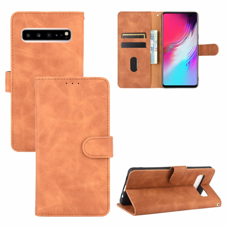 For Samsung Galaxy S10 5G Solid Color Skin Feel Magnetic Buckle Horizontal Flip Calf Texture PU Leather Case with Holder & Card Slots & Wallet