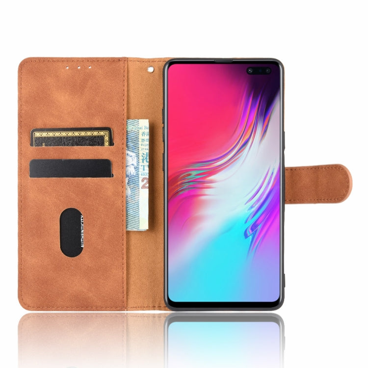 For Samsung Galaxy S10 5G Solid Color Skin Feel Magnetic Buckle Horizontal Flip Calf Texture PU Leather Case with Holder & Card Slots & Wallet