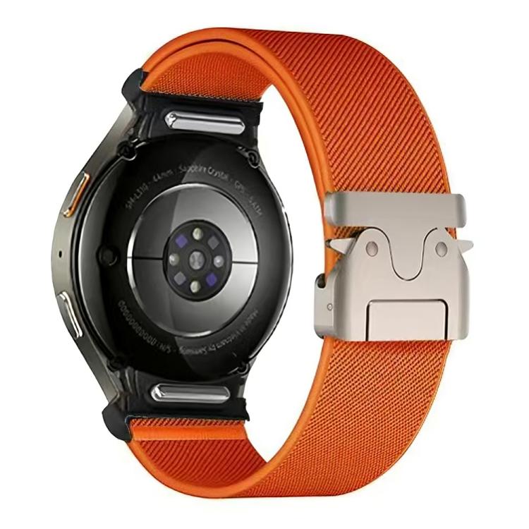 For Samsung Galaxy Watch 7 / 6 / 5 / 4 Press Button Connector Parachute Buckle Elastic Nylon Watch Band
