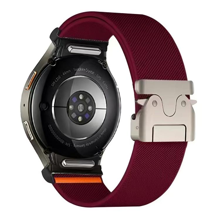 For Samsung Galaxy Watch 7 / 6 / 5 / 4 Press Button Connector Parachute Buckle Elastic Nylon Watch Band