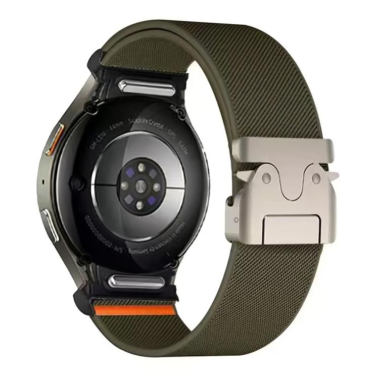 For Samsung Galaxy Watch 7 / 6 / 5 / 4 Press Button Connector Parachute Buckle Elastic Nylon Watch Band