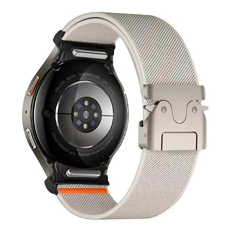 For Samsung Galaxy Watch 7 / 6 / 5 / 4 Press Button Connector Parachute Buckle Elastic Nylon Watch Band