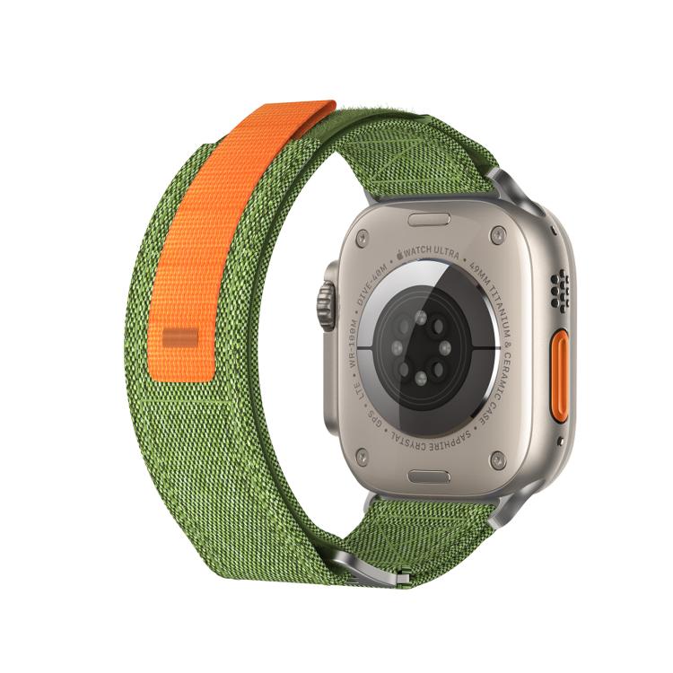 For Apple Watch 46mm / 49mm / 45mm / 44mm Kalebol Canvas Pattern Nylon Loop Strap
