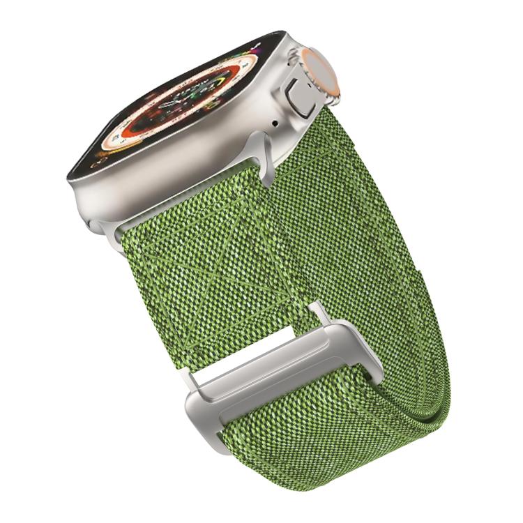 For Apple Watch 46mm / 49mm / 45mm / 44mm Kalebol Canvas Pattern Nylon Loop Strap