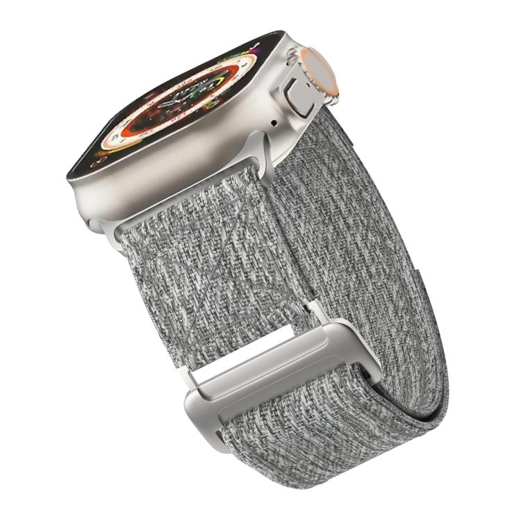 For Apple Watch 46mm / 49mm / 45mm / 44mm Kalebol Canvas Pattern Nylon Loop Strap