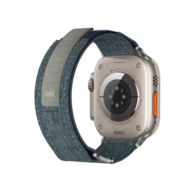 For Apple Watch 42mm / 41mm / 40mm / 38mm Kalebol Canvas Pattern Nylon Loop Strap
