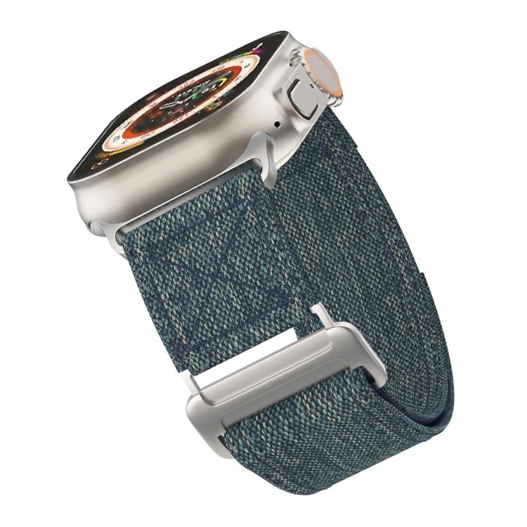 For Apple Watch 42mm / 41mm / 40mm / 38mm Kalebol Canvas Pattern Nylon Loop Strap