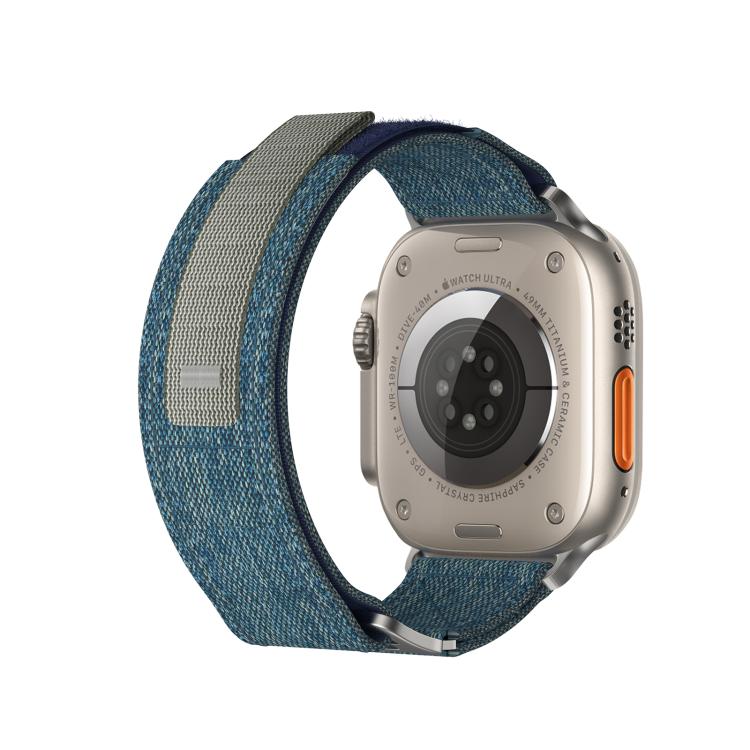 For Apple Watch 42mm / 41mm / 40mm / 38mm Kalebol Canvas Pattern Nylon Loop Strap