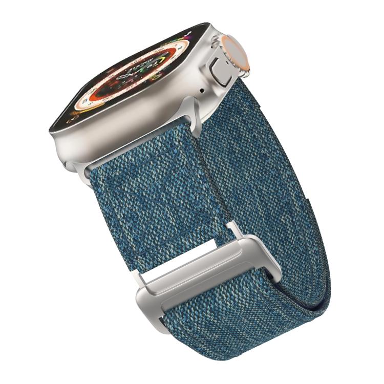 For Apple Watch 42mm / 41mm / 40mm / 38mm Kalebol Canvas Pattern Nylon Loop Strap