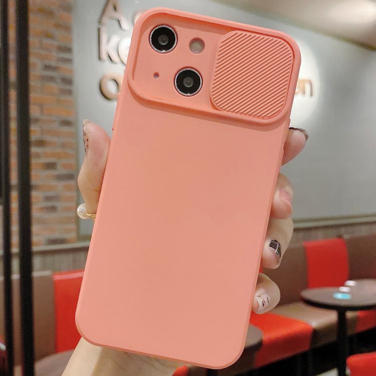 For iPhone 15 Slid Camera Shield Liquid Silicone TPU Phone Case
