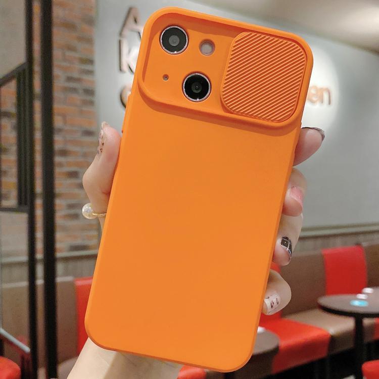 For iPhone 14 Plus Slid Camera Shield Liquid Silicone TPU Phone Case
