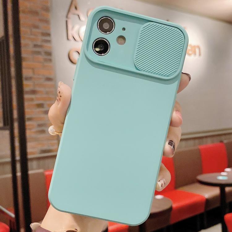 For iPhone 12 Slid Camera Shield Liquid Silicone TPU Phone Case