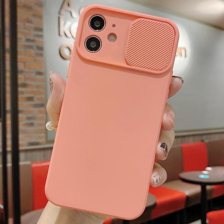 For iPhone 12 Slid Camera Shield Liquid Silicone TPU Phone Case