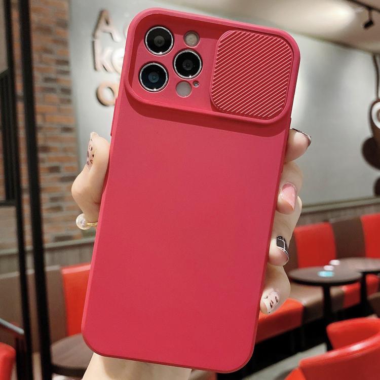 For iPhone 12 Pro Max Slid Camera Shield Liquid Silicone TPU Phone Case