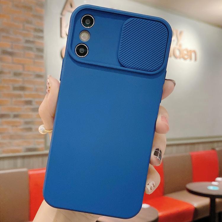 For iPhone X / XS Slid Camera Shield Liquid Silicone TPU Phone Case
