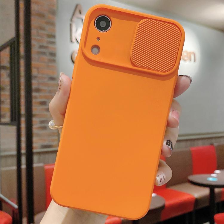 For iPhone XR Slid Camera Shield Liquid Silicone TPU Phone Case