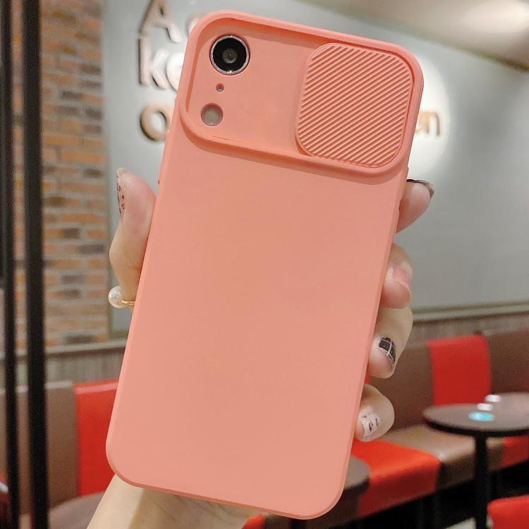 For iPhone XR Slid Camera Shield Liquid Silicone TPU Phone Case