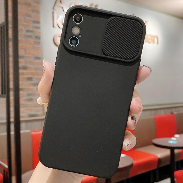 For iPhone XS Max Slid Camera Shield Liquid Silicone TPU Phone Case
