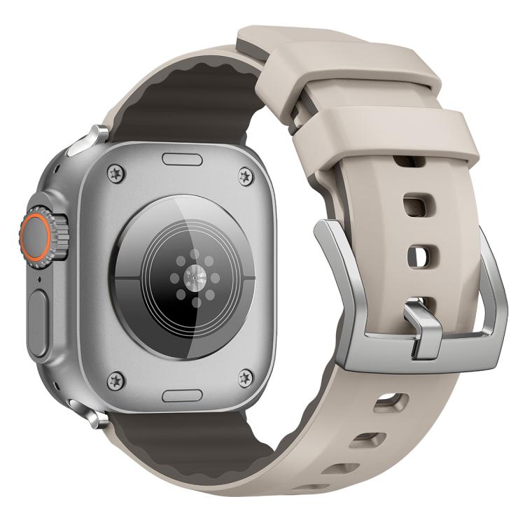 For Apple Watch 46mm / 49mm / 45mm / 44mm Kalebol Contrast Two-tone Silicone Strap