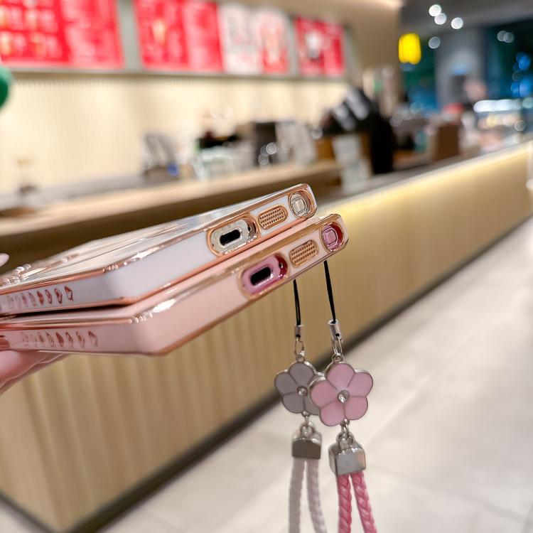 For Samsung Galaxy S23 FE 5G Pupil Side Heart MagSafe Electroplating Phone Case with Lanyard