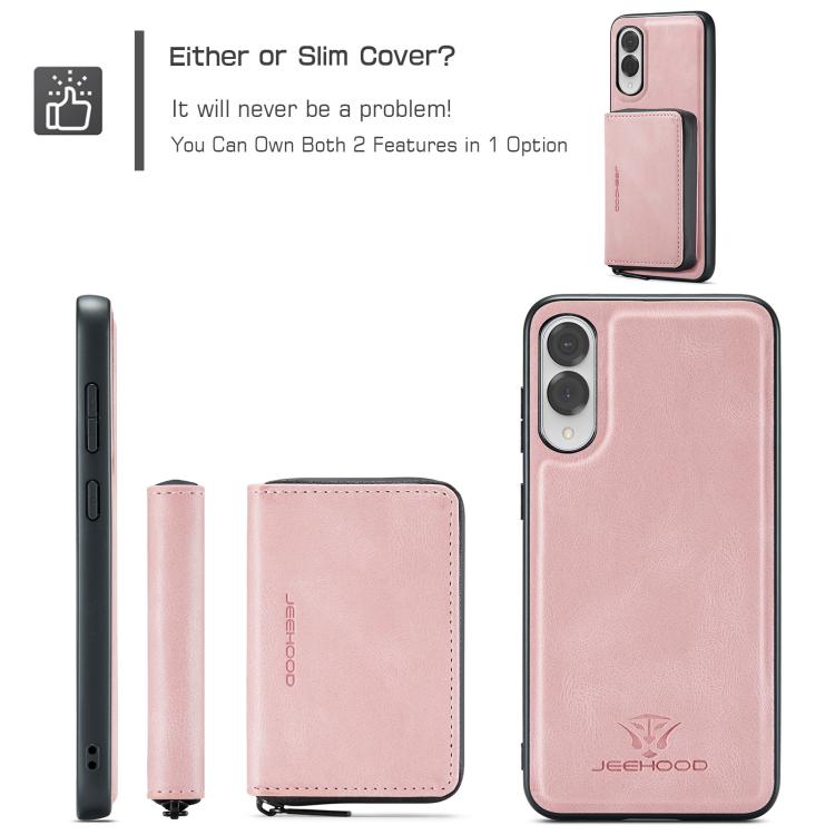 For Samsung Galaxy S25 Edge 5G JEEHOOD J02 Magnetic Zipper Horizontal Flip Leather Phone Case