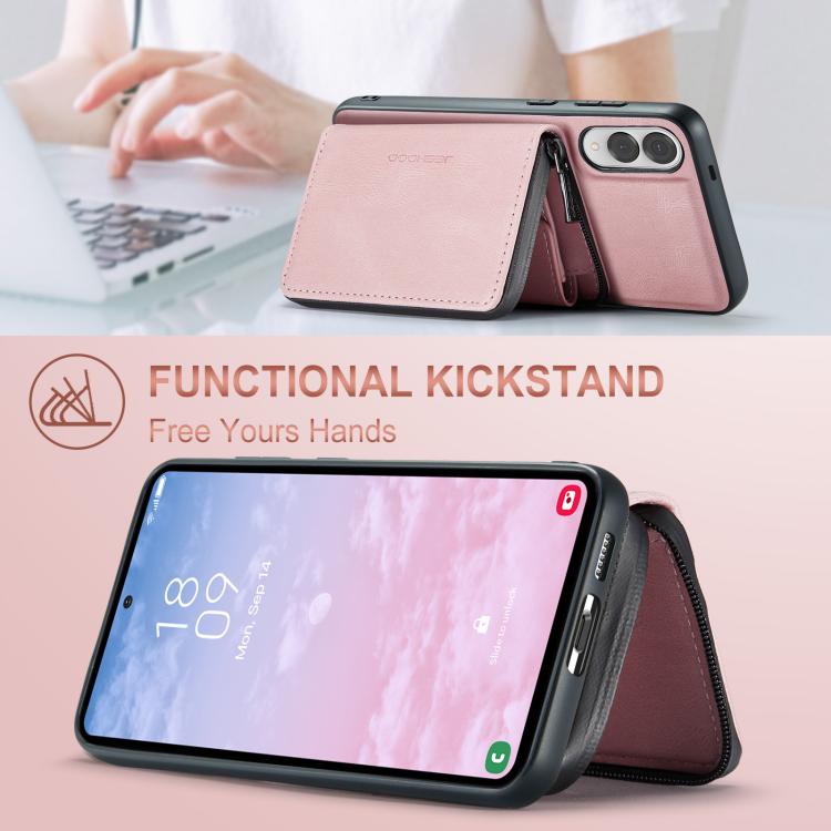 For Samsung Galaxy S25 Edge 5G JEEHOOD J02 Magnetic Zipper Horizontal Flip Leather Phone Case