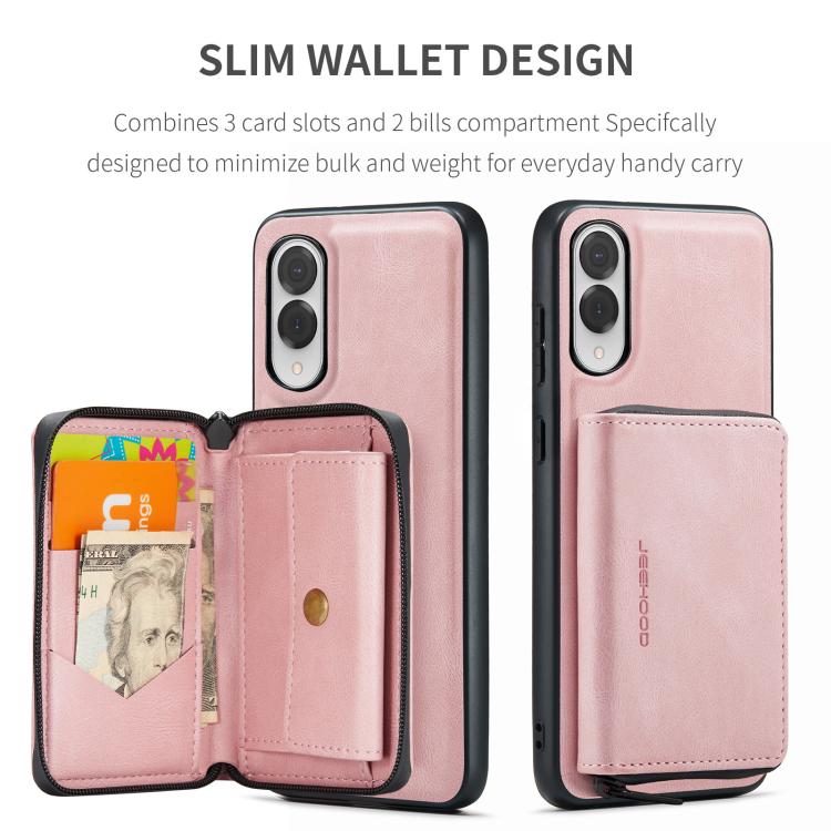 For Samsung Galaxy S25 Edge 5G JEEHOOD J02 Magnetic Zipper Horizontal Flip Leather Phone Case