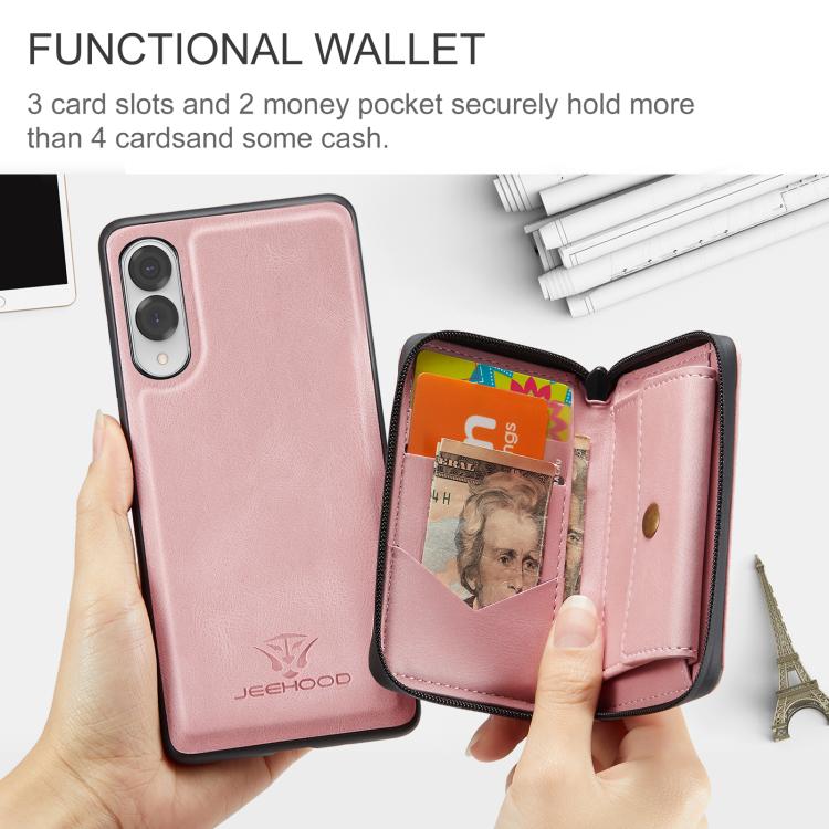 For Samsung Galaxy S25 Edge 5G JEEHOOD J02 Magnetic Zipper Horizontal Flip Leather Phone Case