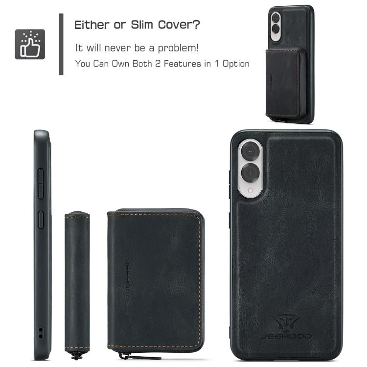 For Samsung Galaxy S25 Edge 5G JEEHOOD J02 Magnetic Zipper Horizontal Flip Leather Phone Case