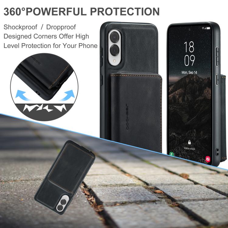 For Samsung Galaxy S25 Edge 5G JEEHOOD J02 Magnetic Zipper Horizontal Flip Leather Phone Case
