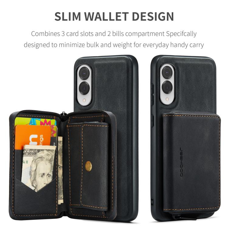 For Samsung Galaxy S25 Edge 5G JEEHOOD J02 Magnetic Zipper Horizontal Flip Leather Phone Case
