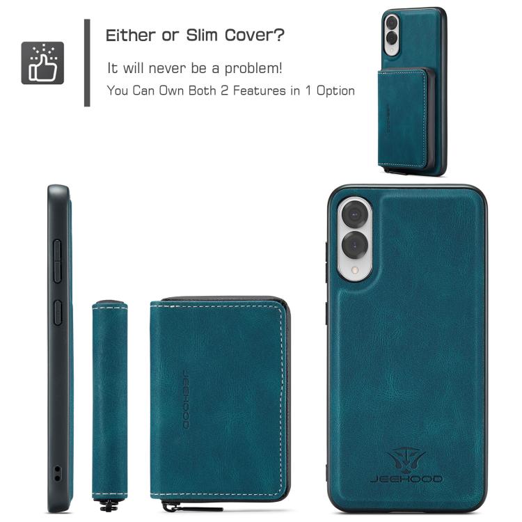For Samsung Galaxy S25 Edge 5G JEEHOOD J02 Magnetic Zipper Horizontal Flip Leather Phone Case