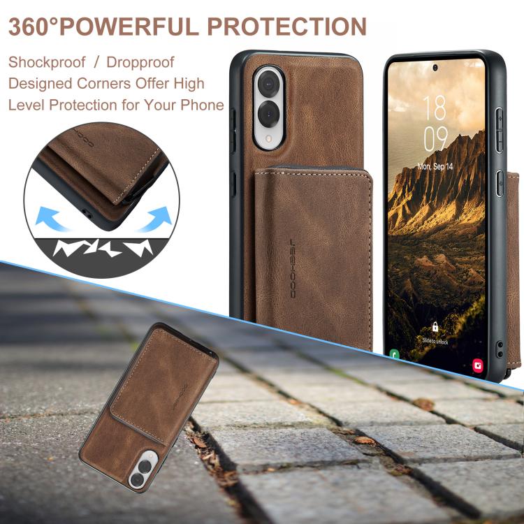 For Samsung Galaxy S25 Edge 5G JEEHOOD J02 Magnetic Zipper Horizontal Flip Leather Phone Case