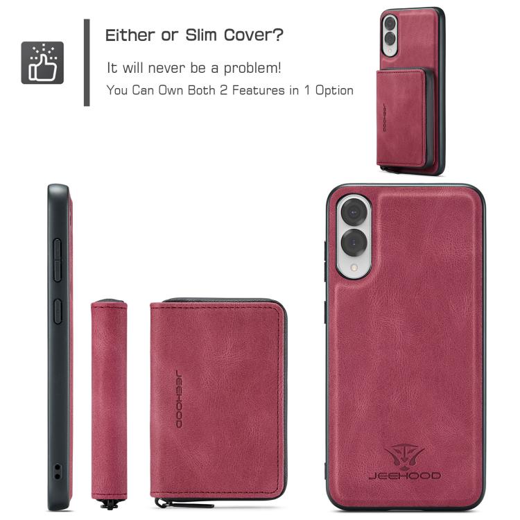 For Samsung Galaxy S25 Edge 5G JEEHOOD J02 Magnetic Zipper Horizontal Flip Leather Phone Case