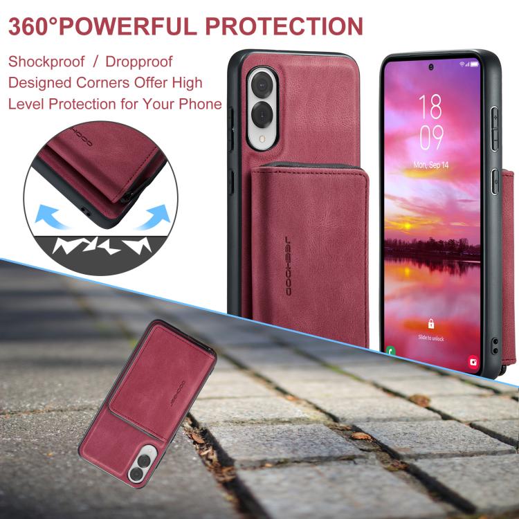 For Samsung Galaxy S25 Edge 5G JEEHOOD J02 Magnetic Zipper Horizontal Flip Leather Phone Case