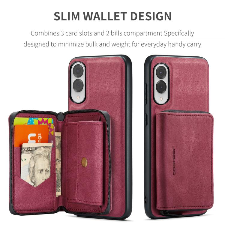 For Samsung Galaxy S25 Edge 5G JEEHOOD J02 Magnetic Zipper Horizontal Flip Leather Phone Case