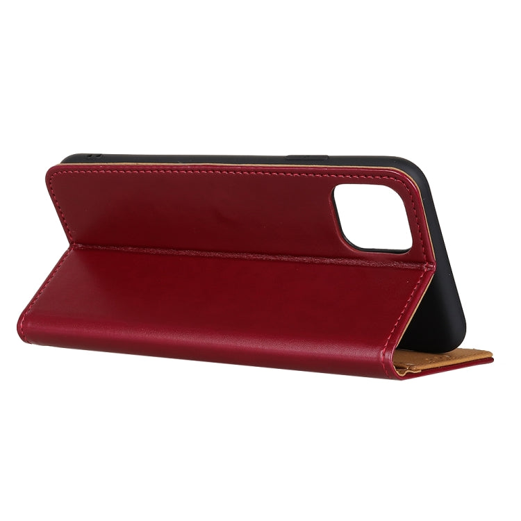For iPhone 11 3-Color Pearl Texture Magnetic Buckle Horizontal Flip PU Leather Case with Card Slots & Wallet & Holder