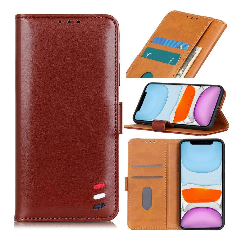 For iPhone 11 3-Color Pearl Texture Magnetic Buckle Horizontal Flip PU Leather Case with Card Slots & Wallet & Holder