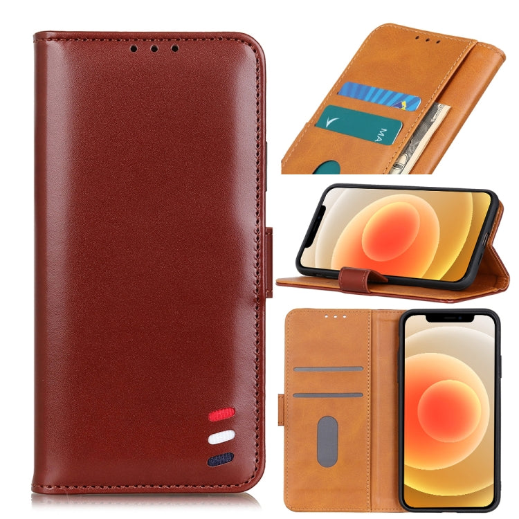 For iPhone 12 mini 3-Color Pearl Texture Magnetic Buckle Horizontal Flip PU Leather Case with Card Slots & Wallet & Holder