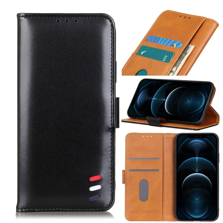 For iPhone 12 Pro Max 3-Color Pearl Texture Magnetic Buckle Horizontal Flip PU Leather Case with Card Slots & Wallet & Holder