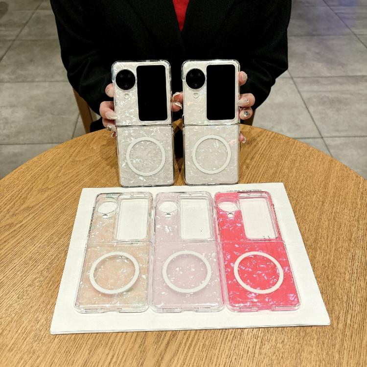 For OPPO Find N3 Flip Pearlescent Shell Texture MagSafe Phone Case